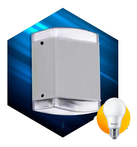 Aplique Pared Led Bidireccional 2 Foco E27-4312 B + Lampara