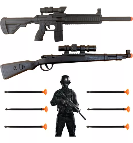 Armas De Brinquedo Sniper & Metralhadora Pressão Dardos Swat