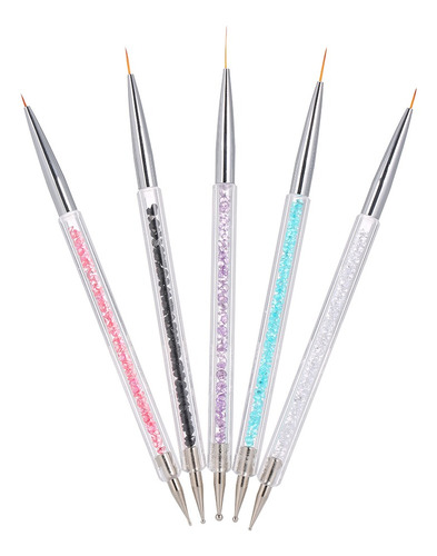 Brush Pcs Nail Art Liner Pen Uv Gel Painting Nail Design 5