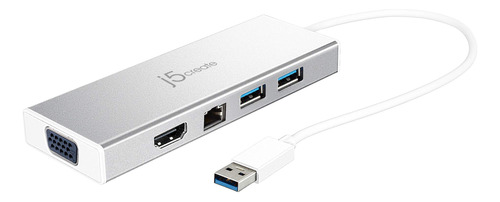 J5create Hub Usb 3.0 Con Hdmi, Vga, Rj45 Gigabit Ethernet, 2