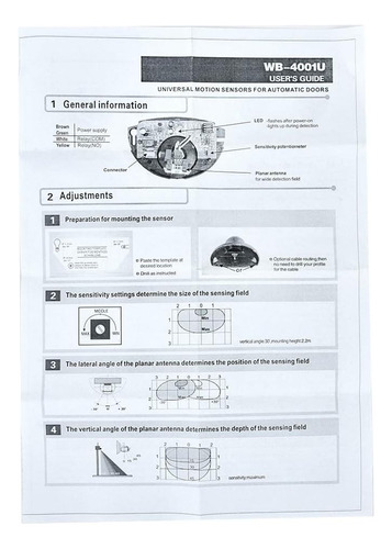 Detector De Sensor De Movimiento De Microondas Con Cable Uni