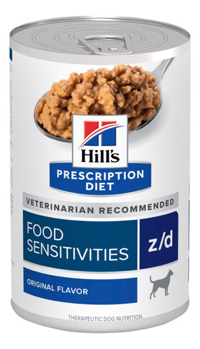 Alimento Hill's Prescription Diet Food Sensitivities z/d para cão de raça pequena, média e grande sabor mix em lata de 370g