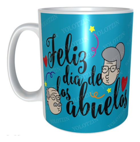 Taza Con Caja De Regalo Feliz Dia De Los Abuelos Abuelo M13