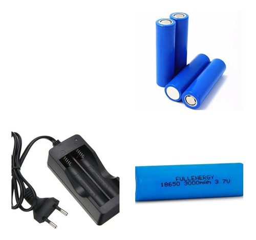 Cargador De Baterias + 4 Baterias 18650 , 6800 Mah 3.7 Vol 