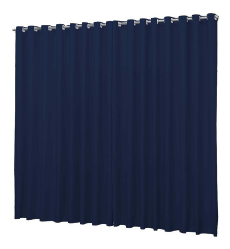 Cortina Roma 4,00x2,40 Para Sala E Quarto Diversas Cores Cor Azul-marinho