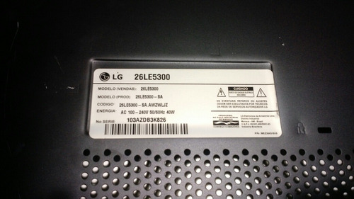 Tv LG Led 26 Polegadas 26le5300, Funcionando Perfeitamente