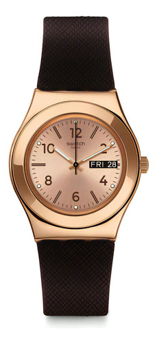 Reloj Swatch Brownee Ylg701 Color De La Correa Marrón