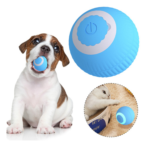 Bola Giratoria Automática Para Gatos Color Azul