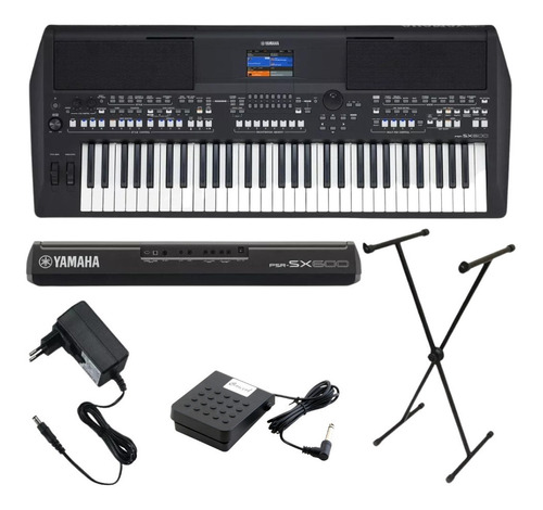 Kit Teclado Musical Yamaha Sx 600 Usb 61 Teclas Profissional