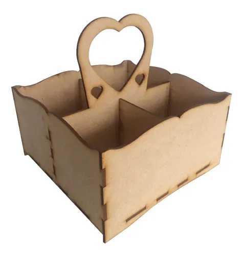 comprar Caja Canasta Dulcero Centro Mesa Mdf Corazon Costurero 