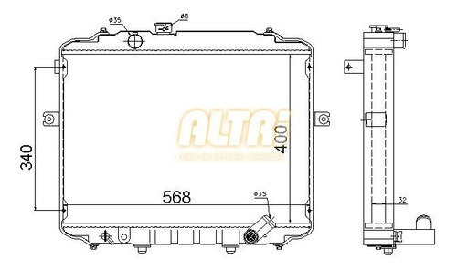 Radiador De Hyundai H100  / Bus  Motor 2.4/ 2.5/2.6 97=