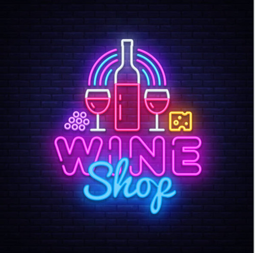 Letrero Led Neon Show Vinos Ancho 40cm Luminoso