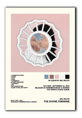 Cuadros Decorativos 85x55 Mac Miller Álbum Music Tracklist