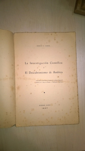 Investigación Científica Y Descubrimiento De America Carbia