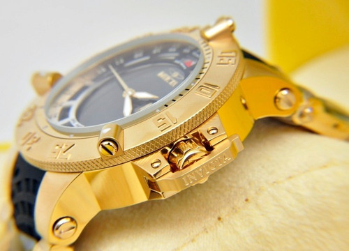 Relógio Masculino Original Dourado Esportivo Grande Nf