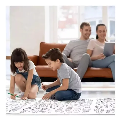 Papel Con Dibujos Para Colorear 3 Metros Niños Niña Color