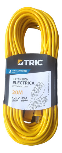 Extensión Electrica 20m Amarilla Tric 2cx16awg