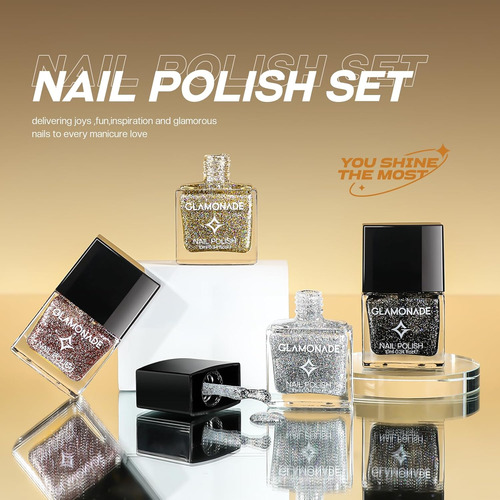 Juego De Esmalte De Uñas: Kit De Esmalte De Uñas Con Purpuri