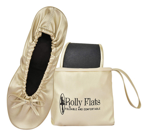 Zapatos De Ballet  Zapatos Planos Rolly, Dorado Champán, Med