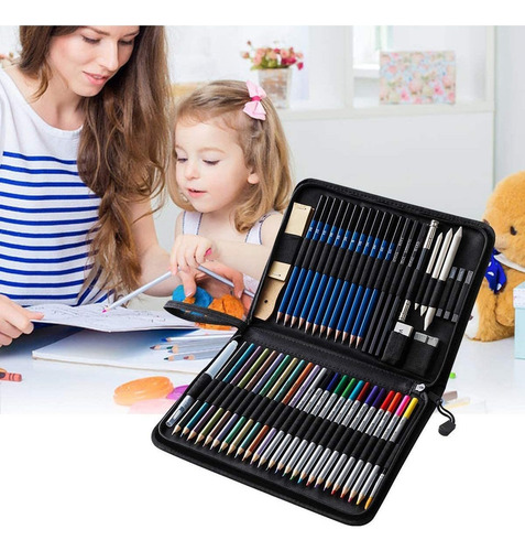 51 Piezas Dibujar Lápices Dibujo Lápices De Colores Set