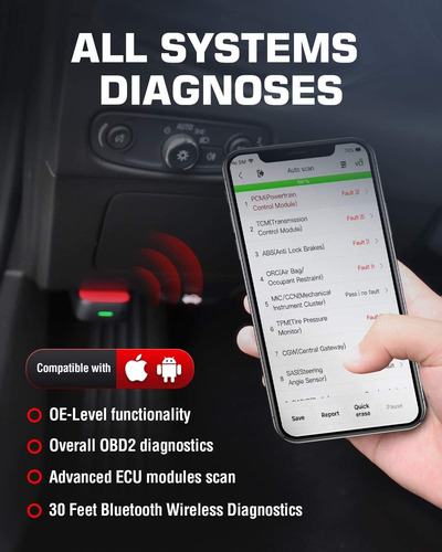 Imagen 4 de 7 de Autel Ap200m Obd2 Scanner Bluetooth Dongle, Oe-level Full Sy