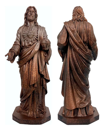 Jesús Sagrado Corazón  - Escultura Efecto Bronce