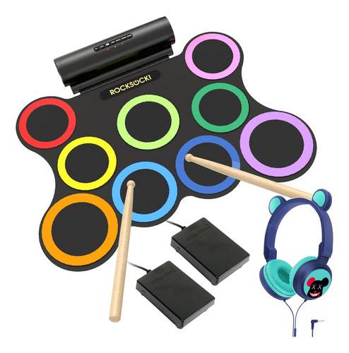 Bateria Electrica Niños Rocksocki 9 Pads Juguete Musical