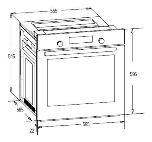 Imagen 3 de 3 de Horno Empotrable Eléctrico Ultracomb Uc - E60d 60l Gris 220v