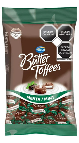 Arcor Caramelos Butter Toffees Con Chocomenta 50p 300g