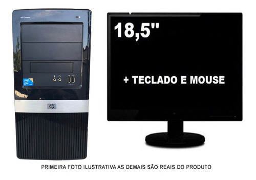 Imagem 1 de 5 de Computador Hp Compaq Core 2 Duo 4gb 120gb Ssd Com Monitor