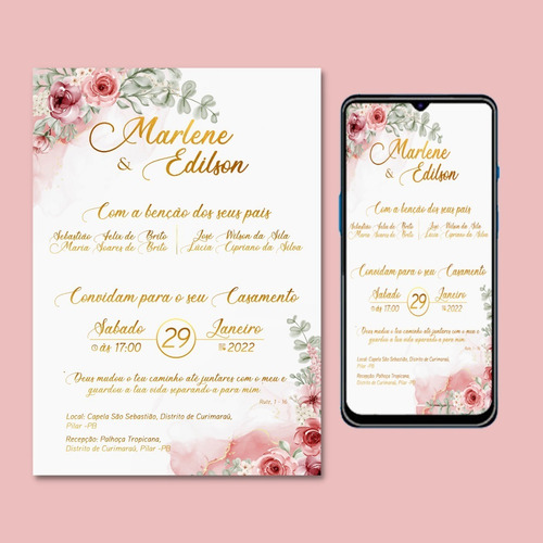 Imagem 1 de 5 de Convite Digital Interativo Casamento Virtual Para Whatsapp