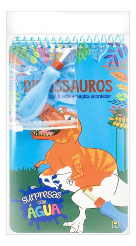 Livro De Colorir Aqua Book Surpresas Com Água - Dinossauros