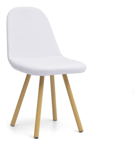 Silla Para Comedor Matiz En Cuero Sintético Estructura De La Silla Amarillo Asiento Blanco