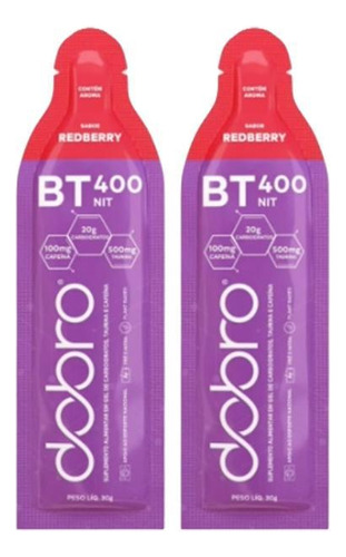 Kit 2x: Bt Nitrato Redberry Com Cafeína Gel Dobro 30g