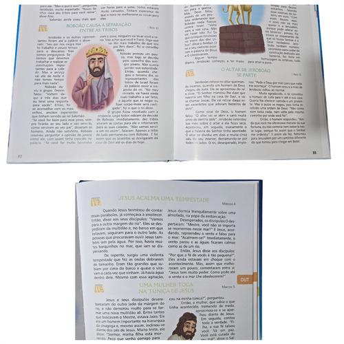 Bíblia Infantil Ilustrada Com 365 Histórias Capa Dura E Almofadada Para Crianças