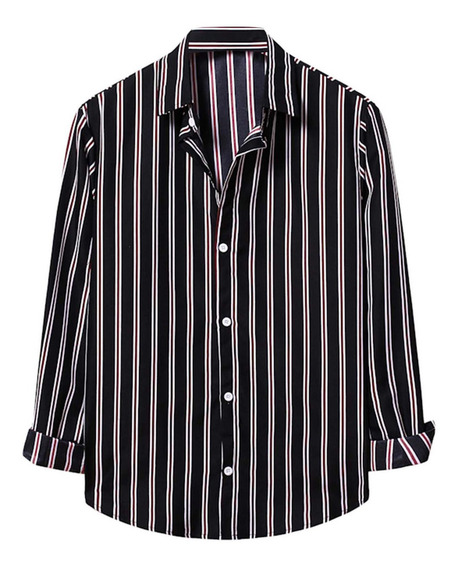 Camisa Hombre Business Series Moda Rayas Casual Suelta Camisa Hombre Business Series Moda Rayas Casual Suelta
