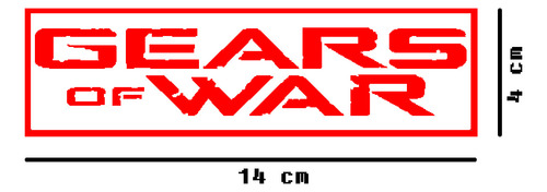 Sticker Vinil Gears Of War Logo Rojo 2 Pzs $135 Mikegamesmx