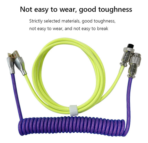 J Cable Usb-c Tipo Aviador Para Teclado Mecánico En Espiral