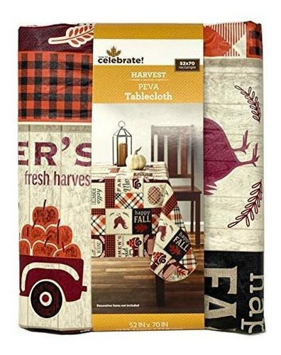 Celebrate Mantel De Vinilo Harvest Farmhouse Rectangular De 