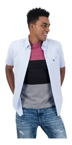 Camisa Hombre American Eagle Manga Corta Distintos Colores