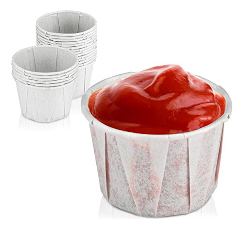 [500 Pack] 1.25 Oz Treated Paper Souffle Portion Cups F...