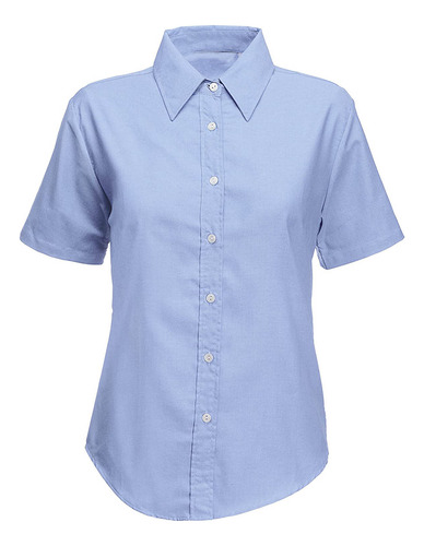 Blusa Escolar Para Niñas, Manga Corta, Blanca, Azul Cielo, A