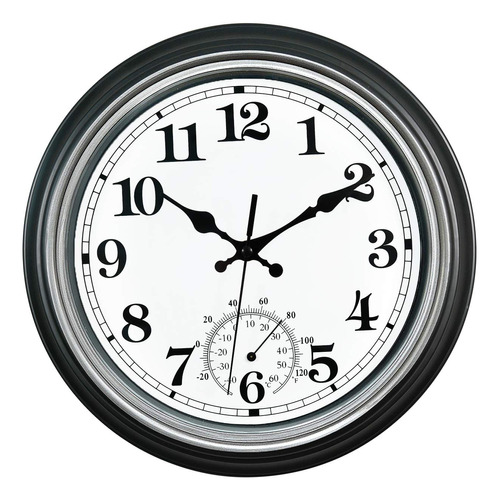 Reloj De Pared Impermeable Retro Silencioso De 12 Pulgadas P