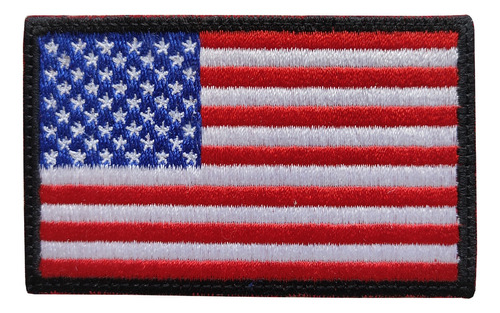Bandera Usa Estados Unidos Color Rojo Borde Negro 8x5 Cms