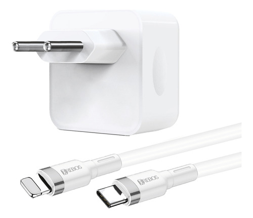 Carregador 40w Pd Usb-c Para iPhone 11 12 13 14 Pro Max Plus Cor Branco