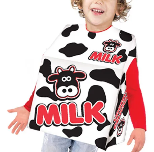 Disfraz De Cosplay Con Caja De Cartón De Leche Para Niños