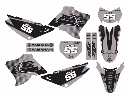 Kit Adesivo Moto Trilha Yamaha Xtz 125 0,20mm Motocross 070