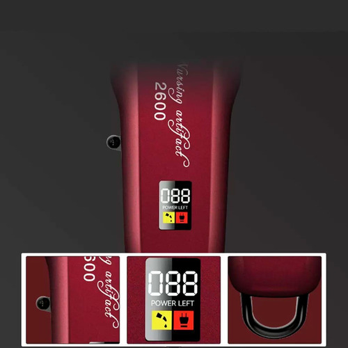 Máquina De Cabelo Profissional Kemei Km-pg2600 Bordô Sem Fio