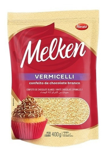 Granulado Vermicelli Chocolate Branco 400g - Melken Harald