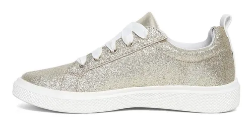 Tenis Tommy Hilfiger Mujer Glitter Glam Dorado 100 Original